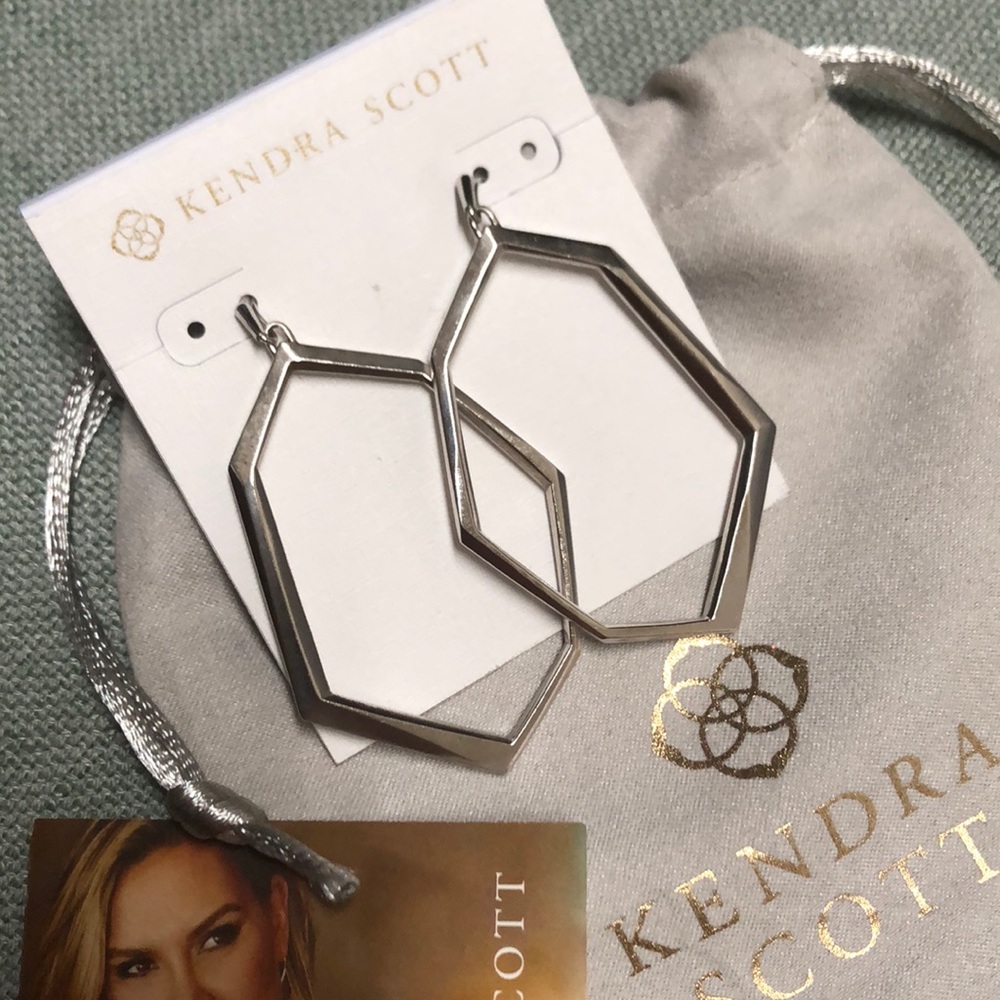 Kendra Scott Lindsey drop earrings silver NWOT